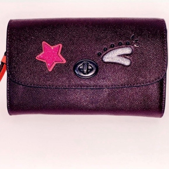 New Coach Bear Chain Crossbody Handbag Qb/oxblood - Picture 9 of 16